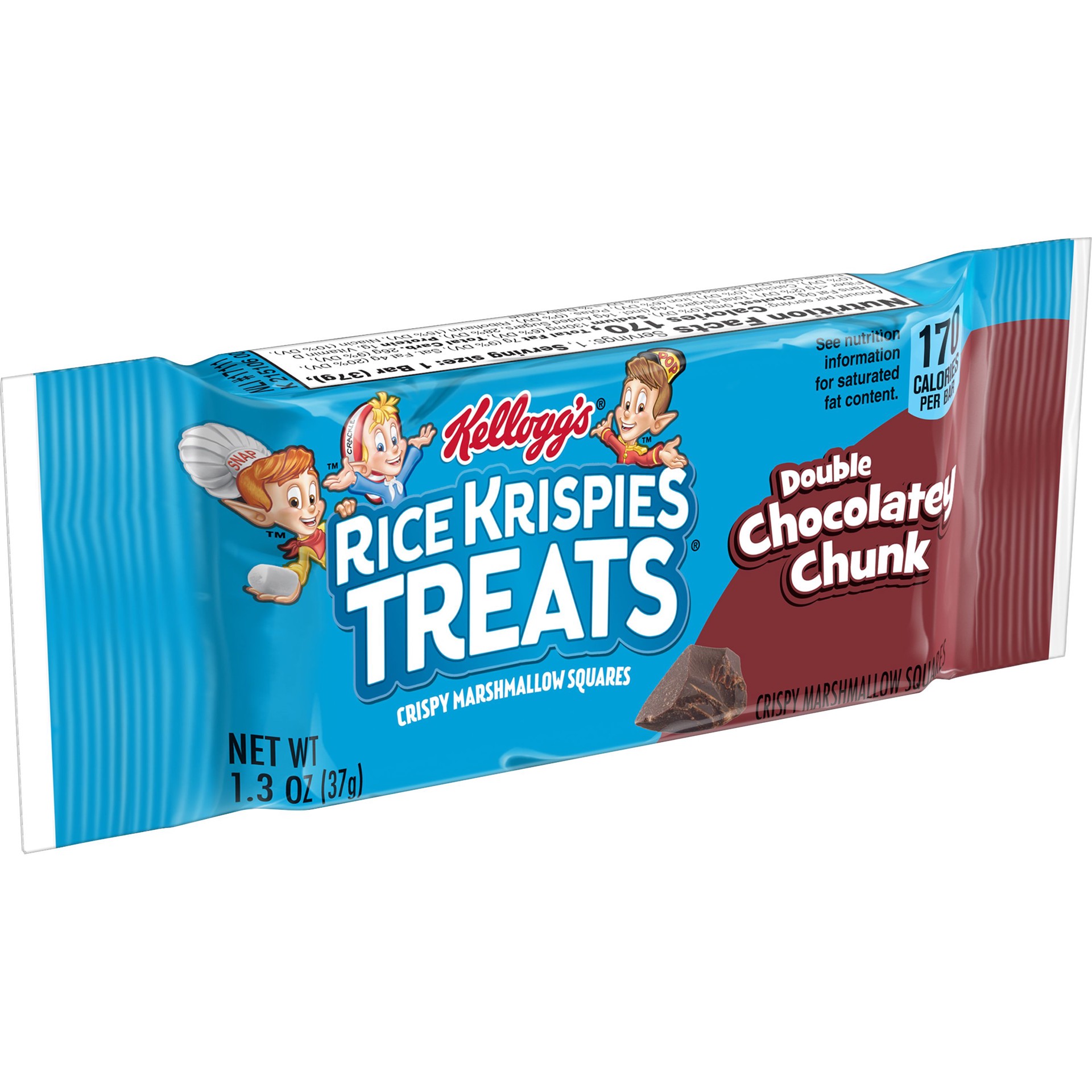 slide 1 of 4, Kellogg's Rice Krispies Treats Marshmallow Snack Bar, Kids Snacks, School Lunch, Double Chocolatey Chunk, 1.3 oz