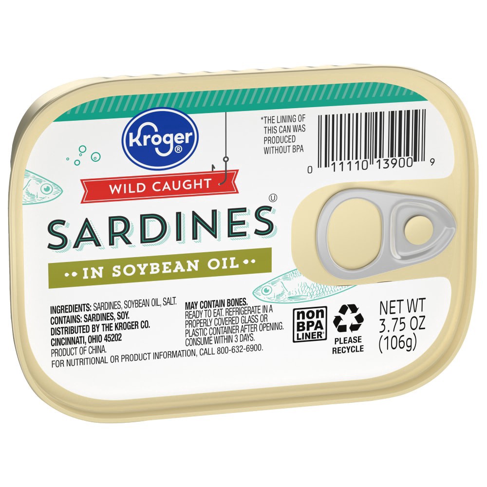 slide 2 of 4, Kroger® Wild Caught Sardines in Soybean Oil - 3.75 oz, 3.75 oz