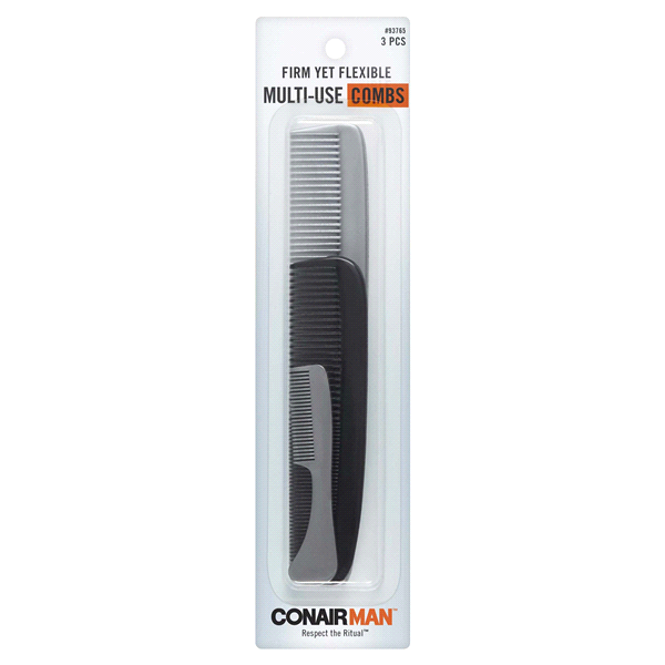 slide 1 of 1, Conair Man Comb Set, 3 ct