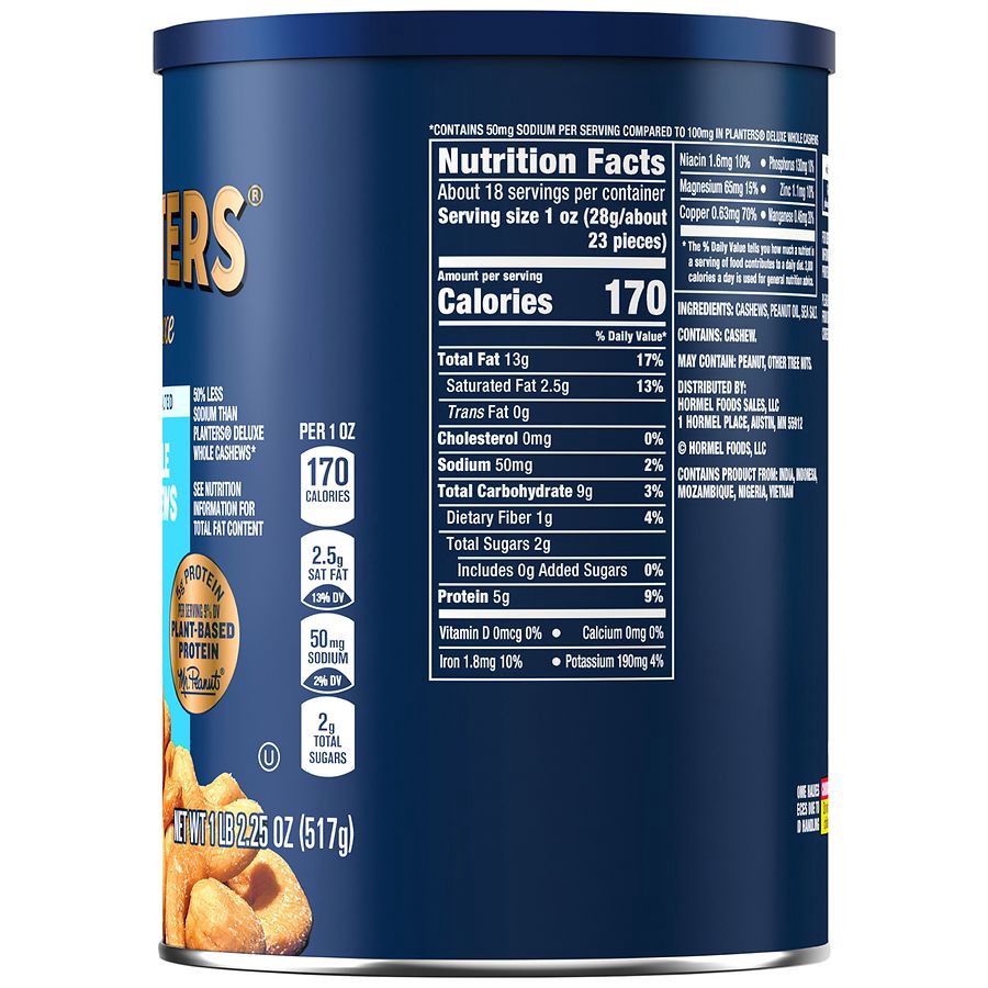slide 2 of 3, Planters Deluxe Whole Lightly Salted Cashews 18.25 oz, 18.25 oz