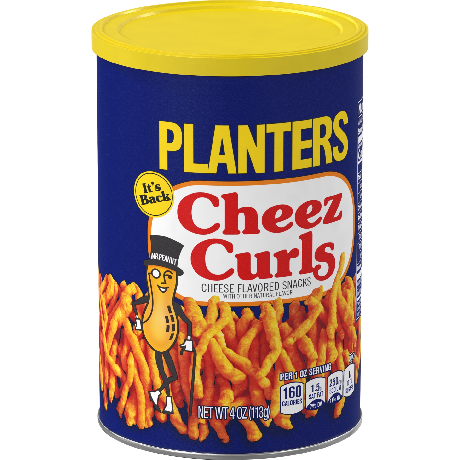 slide 5 of 6, Planters Cheez Curls Cheese Flavored Snacks, 4 oz Canister, 4 oz