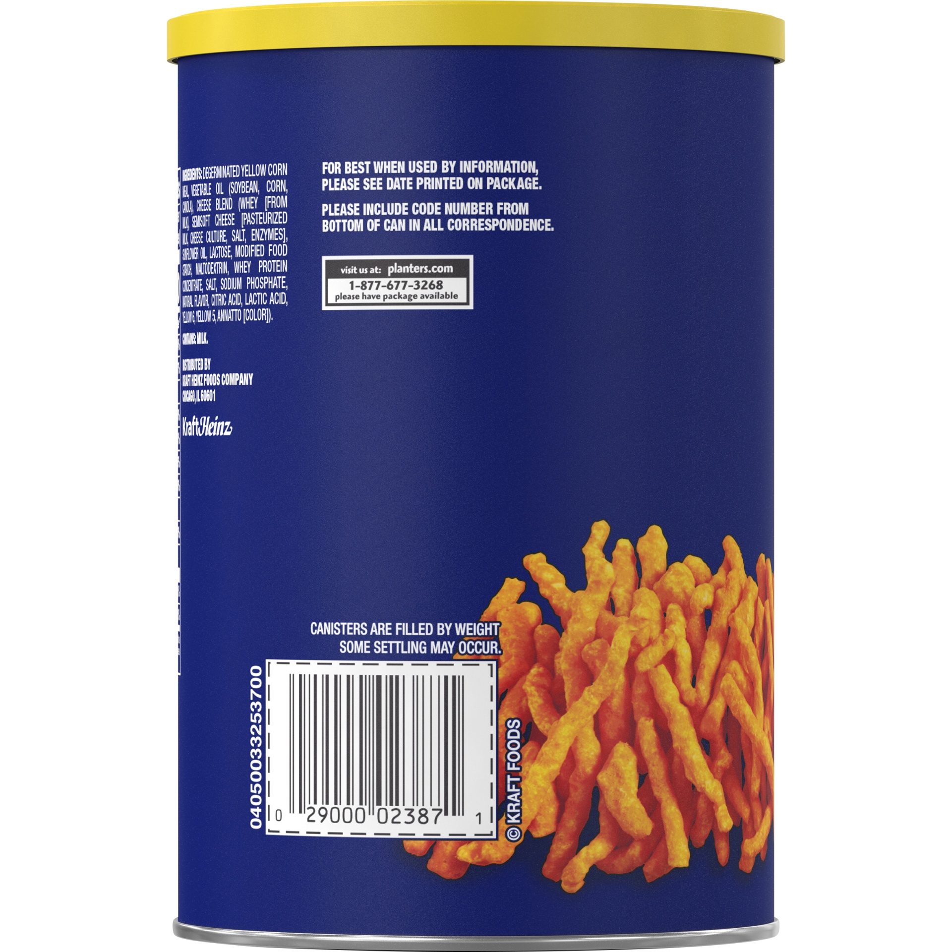 slide 3 of 6, Planters Cheez Curls Cheese Flavored Snacks, 4 oz Canister, 4 oz