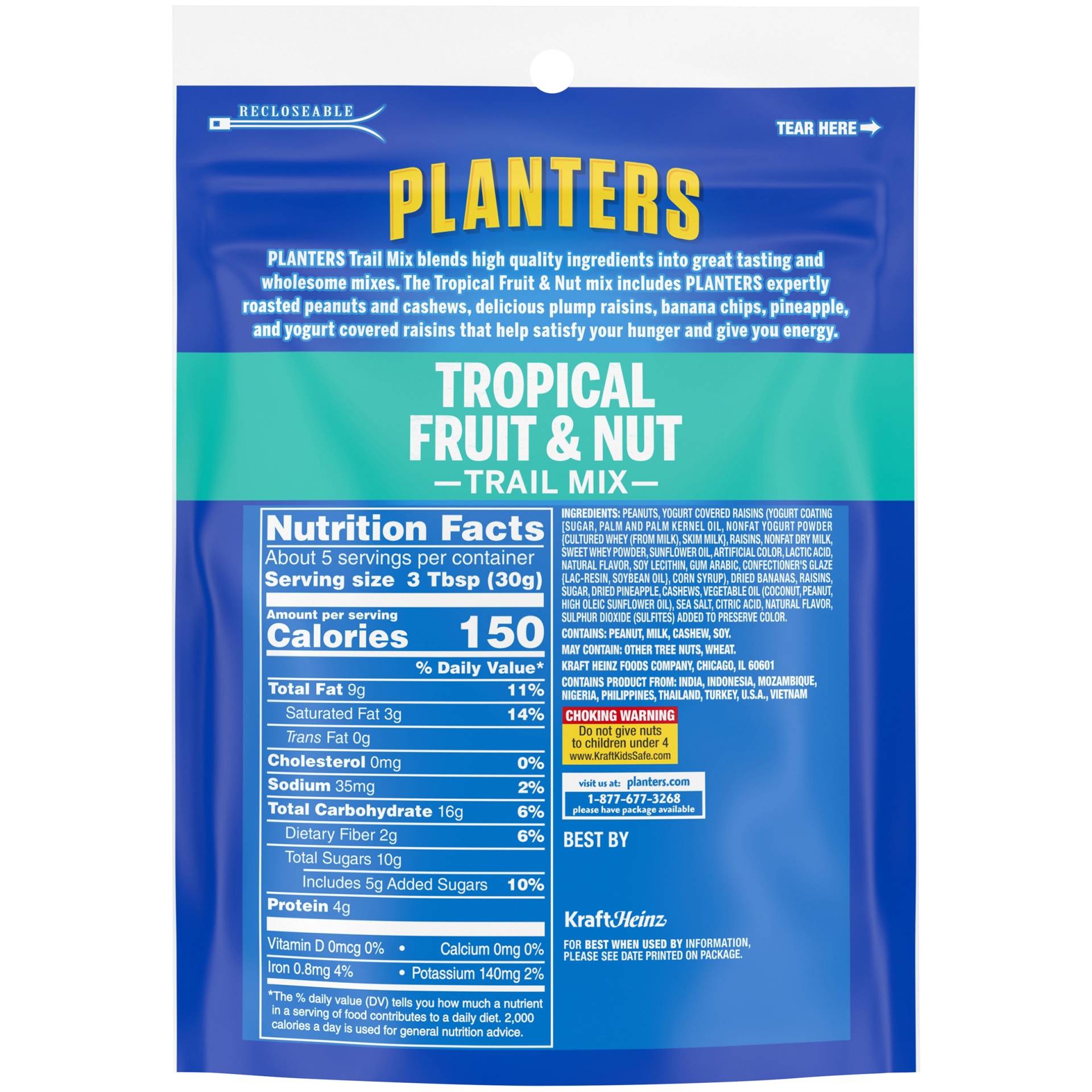 slide 4 of 6, Planters Tropical Fruit & Nut Trail Mix 6 oz, 6 oz