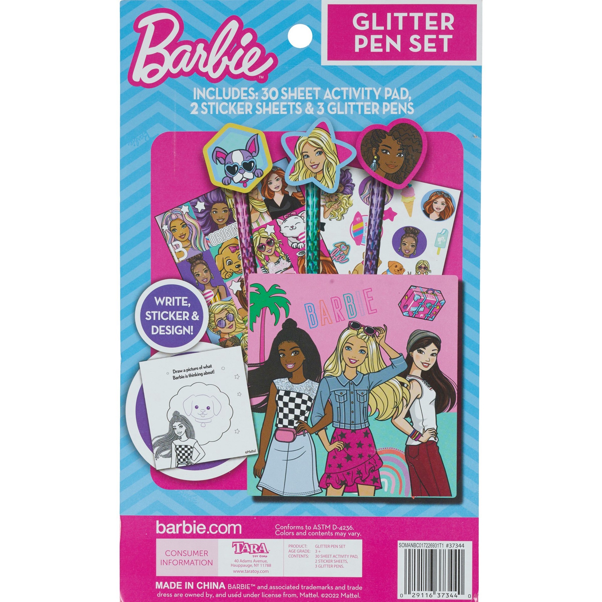 slide 2 of 2, Tara Toy Barbie Glitter Pen Set, Assorted Colors, 1 ct