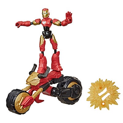 slide 1 of 1, Hasbro Marvel Bend and Flex, Flex Rider Iron Man and 2-In-1 Motorcycle, 1 ct