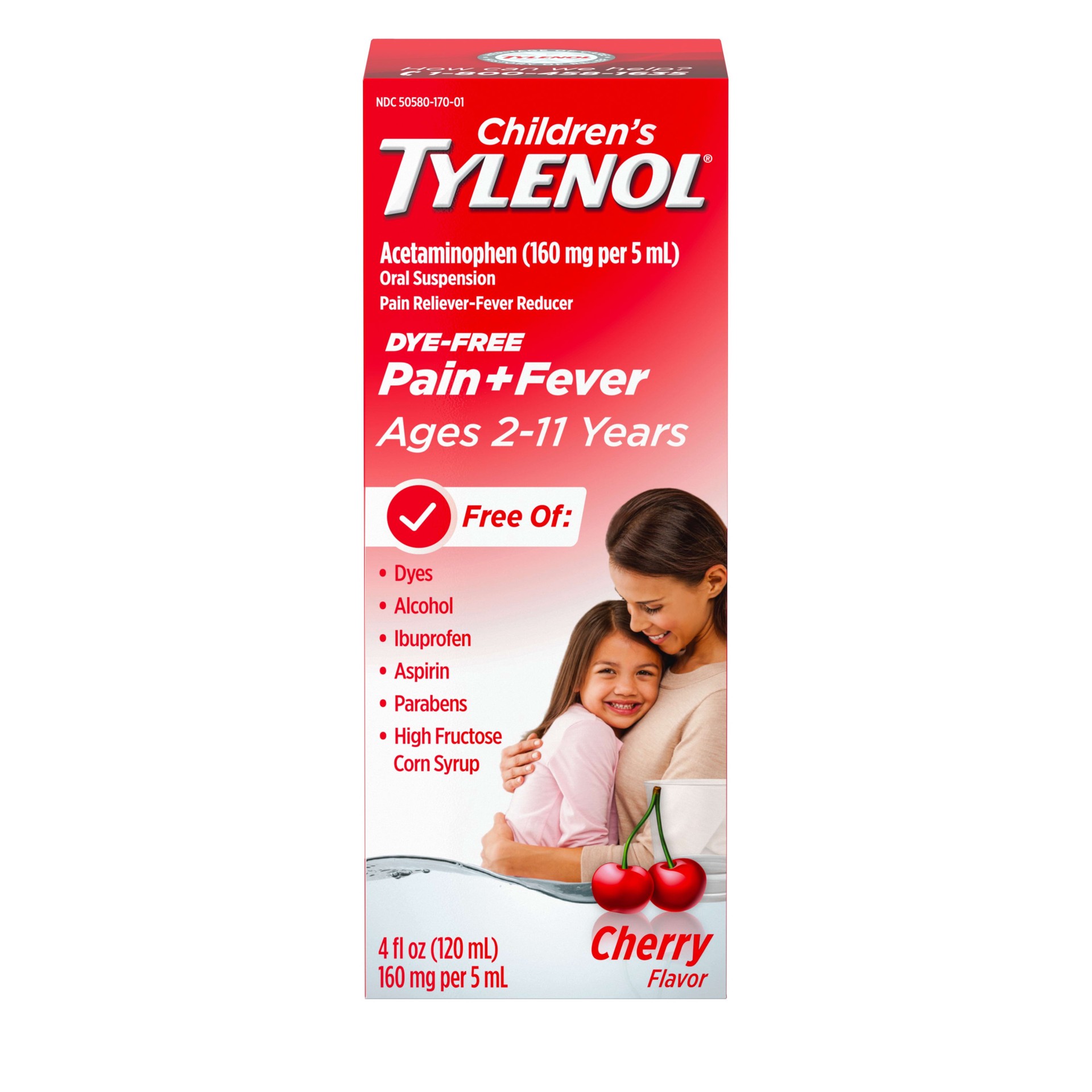 slide 2 of 4, Tylenol Children's Tylenol Dye-Free Pain + Fever Relief Liquid - Acetaminophen - Cherry - 4 fl oz, 4 oz