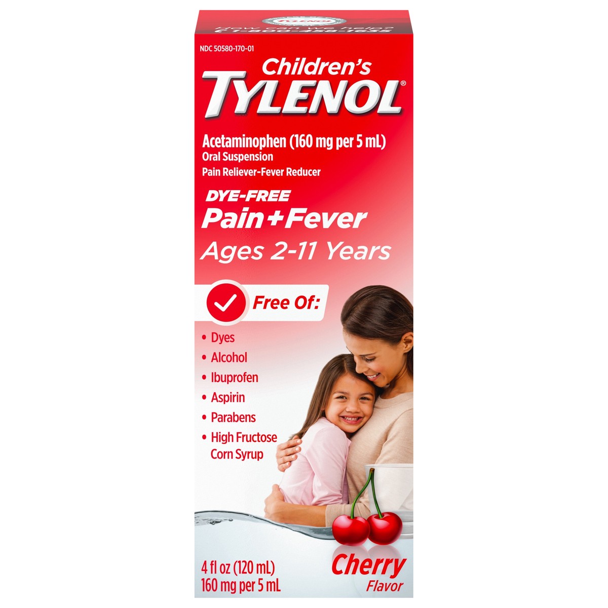 slide 1 of 4, Tylenol Children's Tylenol Oral Suspension, Dye-Free Cherry, 4 Fl. Oz, 4 oz