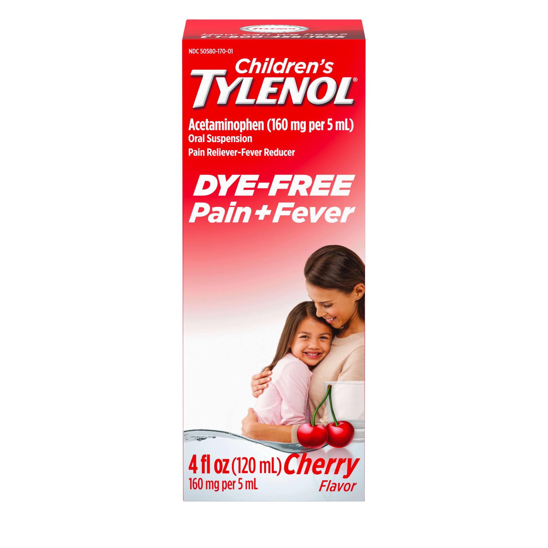 slide 1 of 6, Tylenol Children's Tylenol Dye-Free Pain + Fever Relief Liquid - Acetaminophen - Cherry - 4 fl oz, 4 fl oz