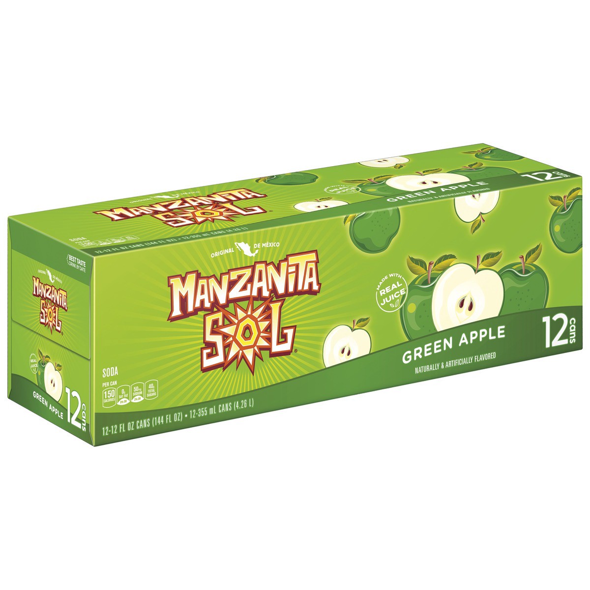 slide 2 of 5, Manzanita Sol Soda, Green Apple - 9 lb, 9 lb