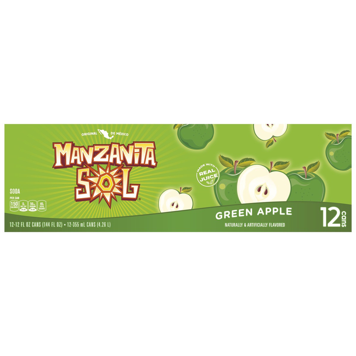 slide 5 of 5, Manzanita Sol Soda, Green Apple - 9 lb, 9 lb