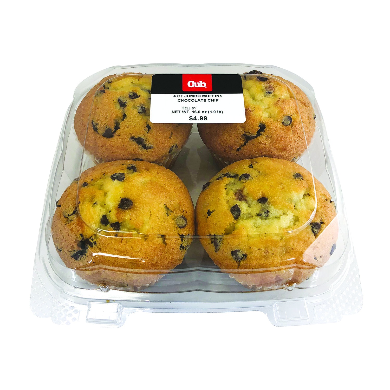 slide 1 of 1, Cub Chocolate Chip Muffins Jumbo, 1 Pound, 1 lb