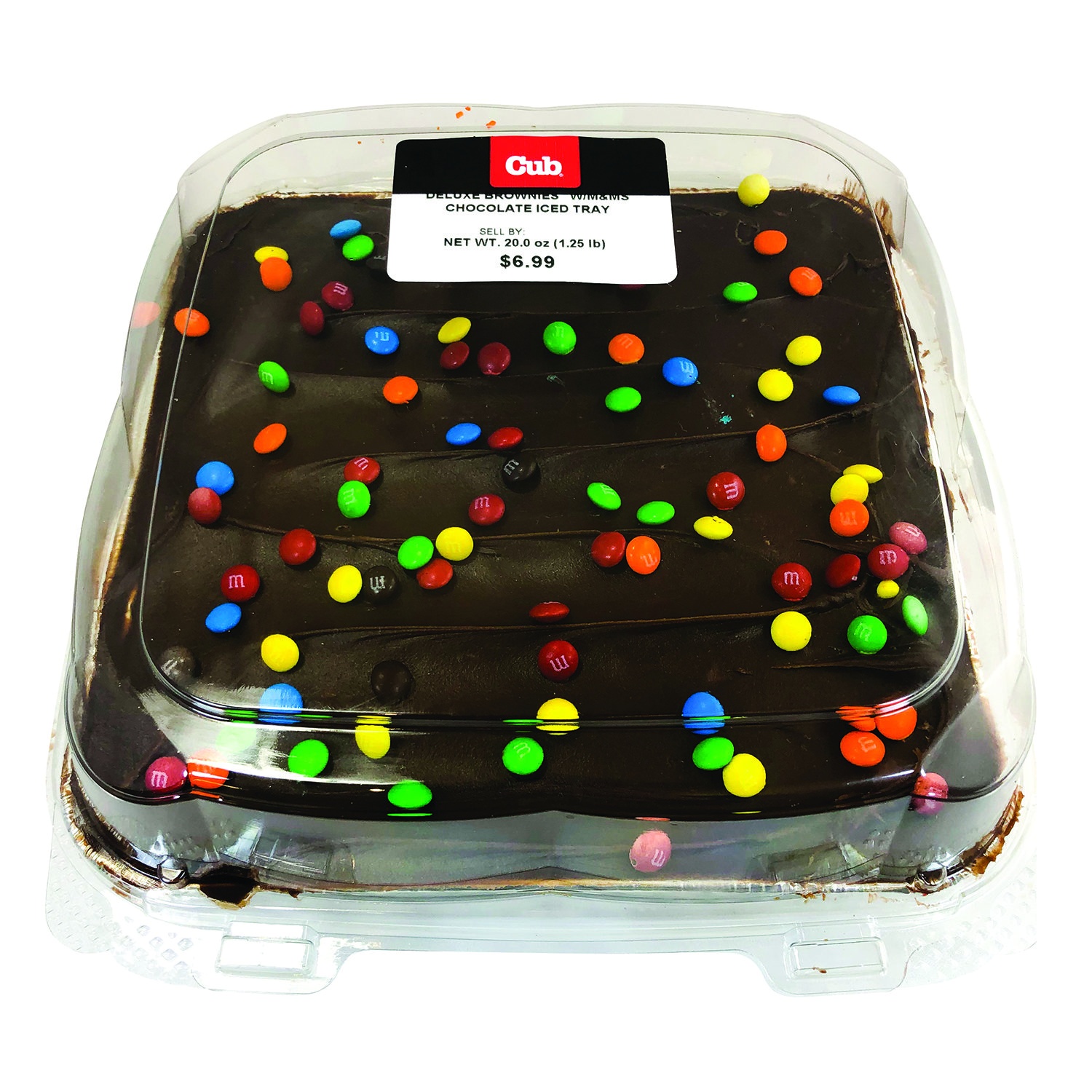 slide 1 of 1, Cub Chocolate Iced Deluxe Brownie Tray, 20 Ounce, 20 oz