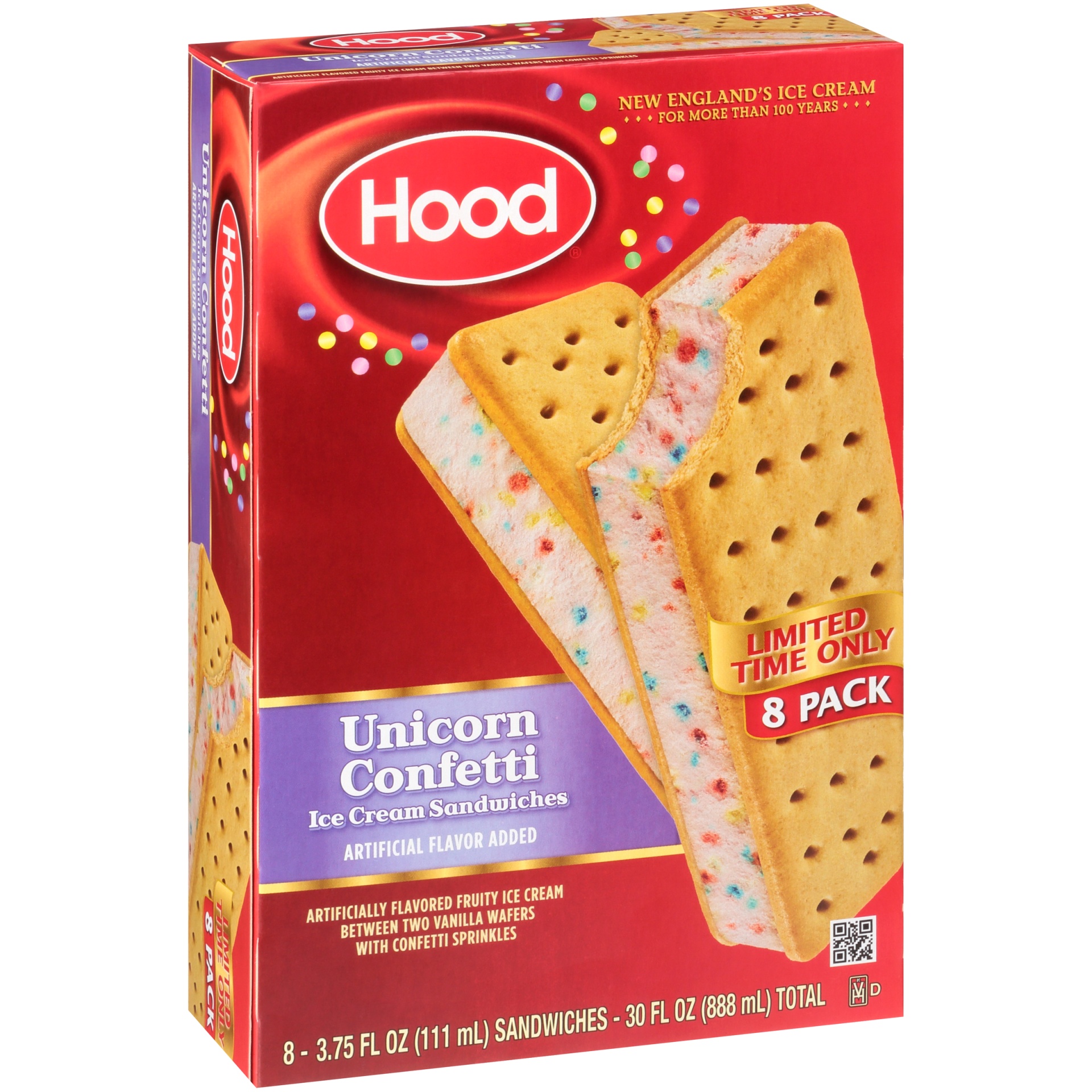 slide 2 of 7, Hood Limited Edition Unicorn Confetti Ice Cream Sandwich, 3.75 oz