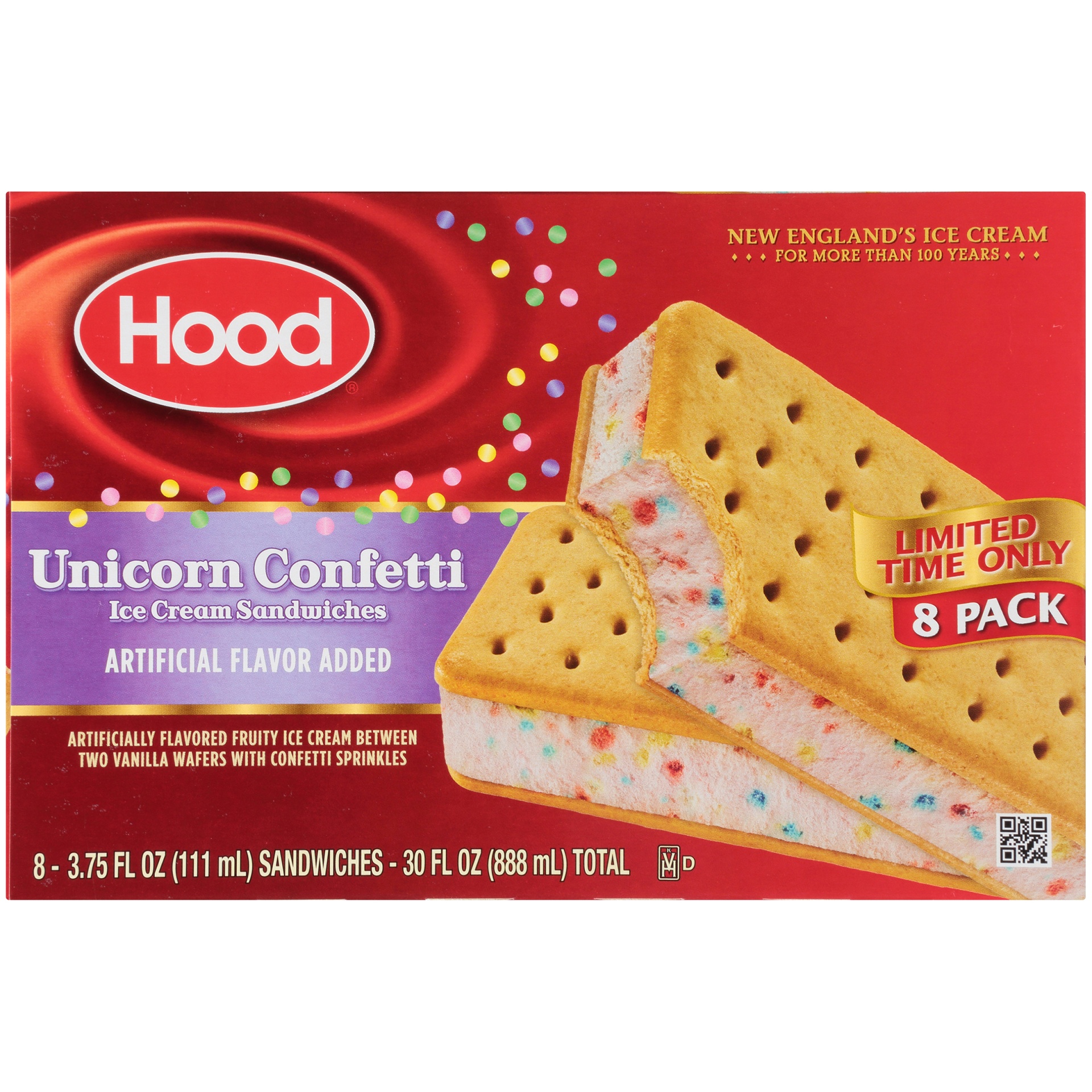 slide 4 of 7, Hood Limited Edition Unicorn Confetti Ice Cream Sandwich, 3.75 oz