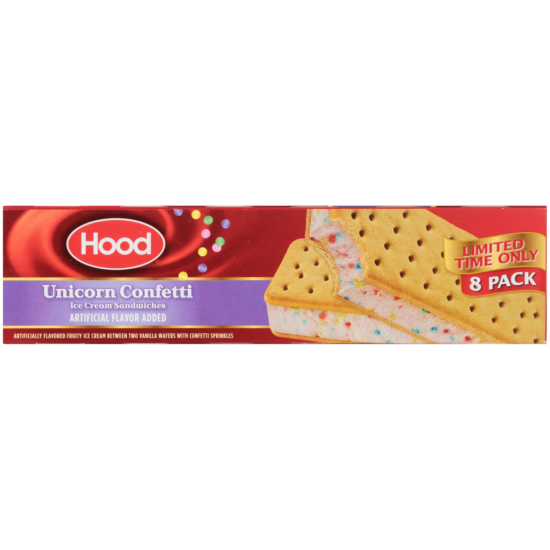 slide 6 of 7, Hood Limited Edition Unicorn Confetti Ice Cream Sandwich, 3.75 oz