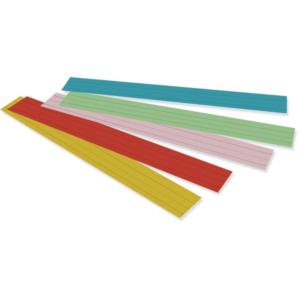 slide 2 of 2, Rainbow Rainbow Kraft Lightweight Sentence Strips, 5 Assorted Colors, 1-12 in x 34 in ruled 3" x 24", 100 Strips, 5 Assorted Colors, 1-12 in x 34 in ruled 3" x 24", 100 Strips, 100 pc
