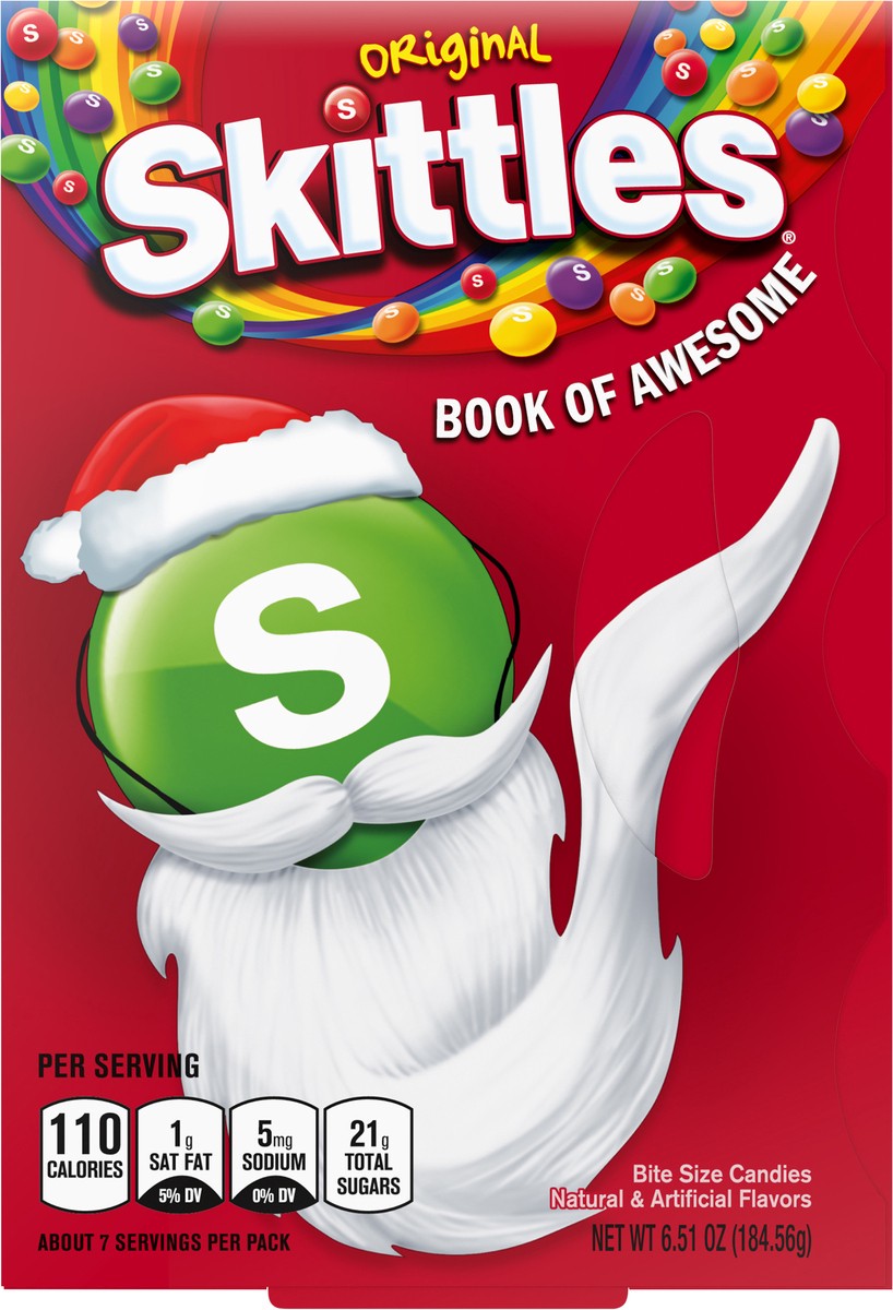 slide 1 of 12, SKITTLES Original Book of Awesome Chewy Christmas Candy Gift Box, 6.51oz Box, 6.51 oz