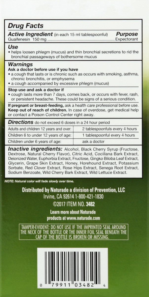 slide 3 of 7, Naturade Cherry Flavor Herbal Expectorant, 8.8 oz