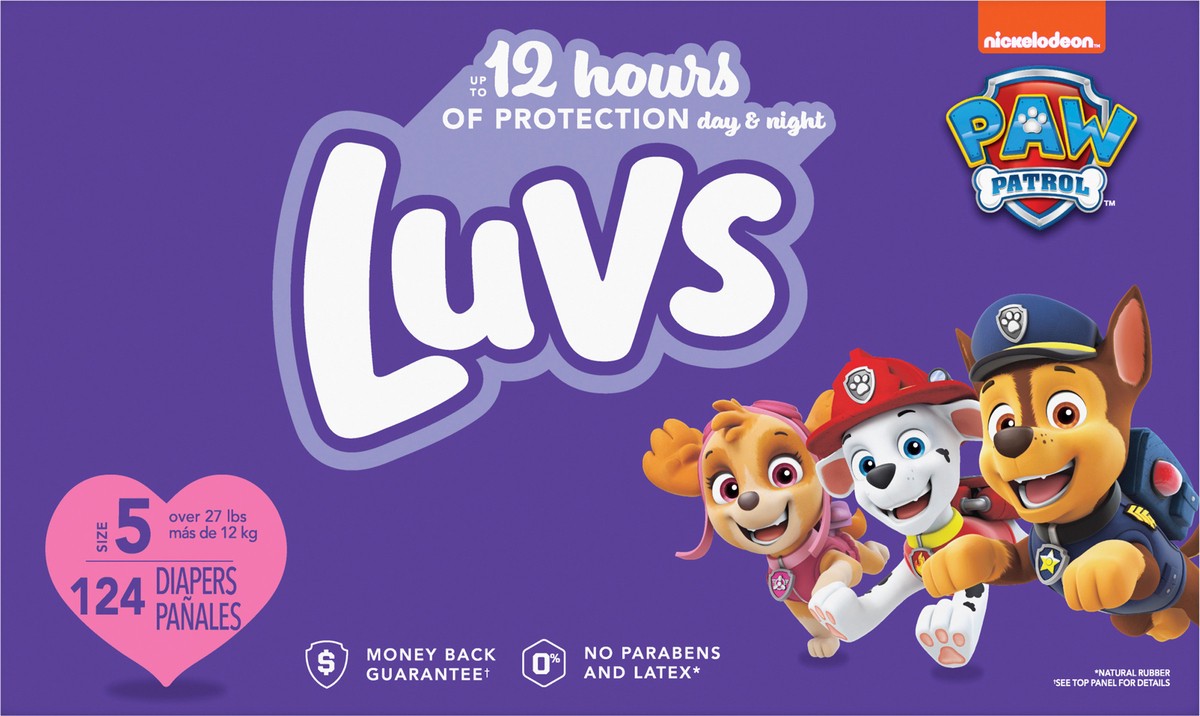 slide 2 of 9, Luvs Platinum Protection Baby Diapers, Size 5, 124 Count, 124 ct