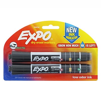 slide 1 of 1, Expo Ink Indicator Black Chisel, 2 ct