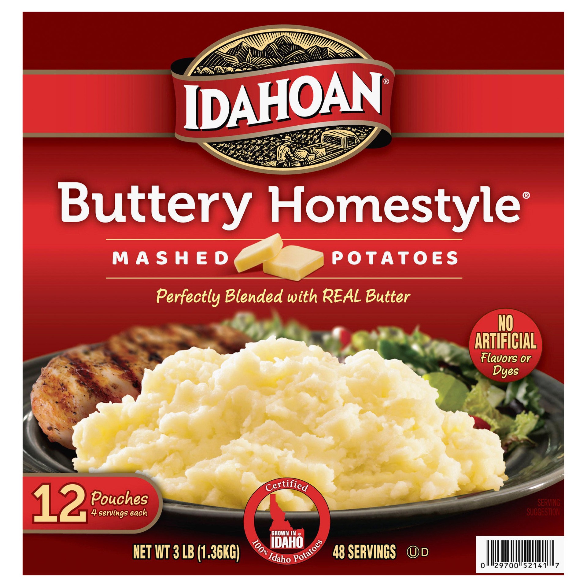 slide 1 of 1, Idahoan Buttery Homestyle Mashed Potatoes, 3 lbs, 