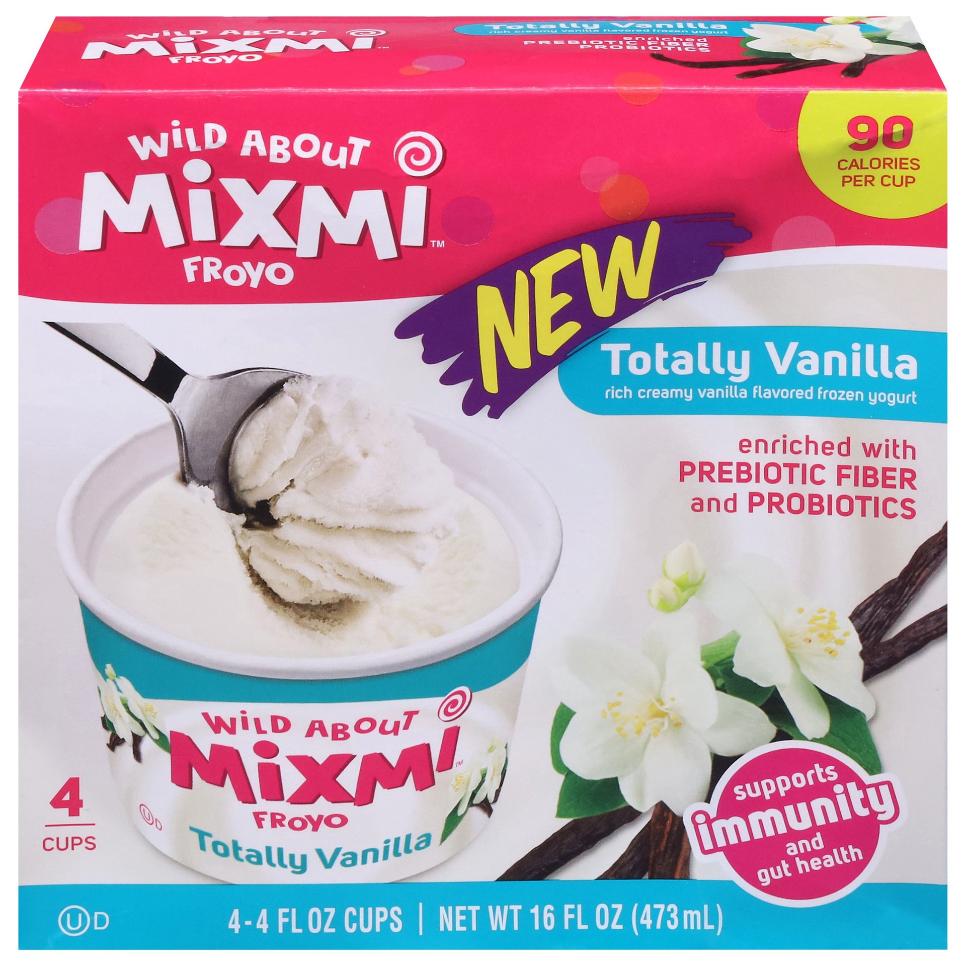slide 1 of 1, Mixmi Totally Vanilla Frozen Yogurt 4 - 4 fl oz Cups, 4 ct