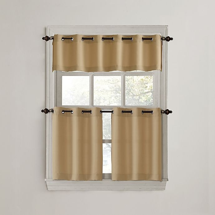 slide 2 of 4, No. 918 No.918 Montego Casual Textured Rod Pocket Kitchen Curtain Valance - Taupe, 14 in