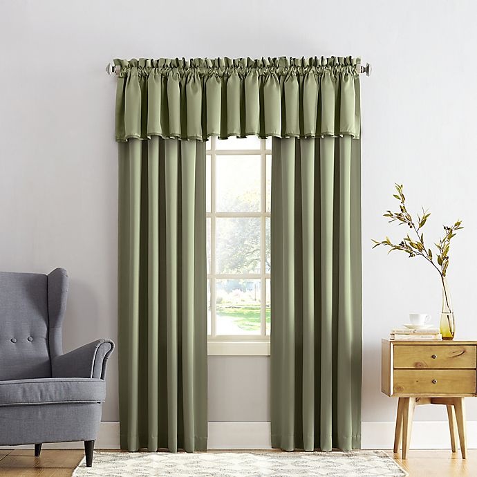 slide 4 of 6, Sun Zero Bella Curtain - Sage Green, 95 in