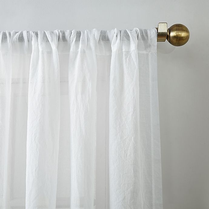 slide 3 of 4, No. 918 Lourdes Rod Pocket Semi-Sheer Window Curtain Panel - White, 63 in