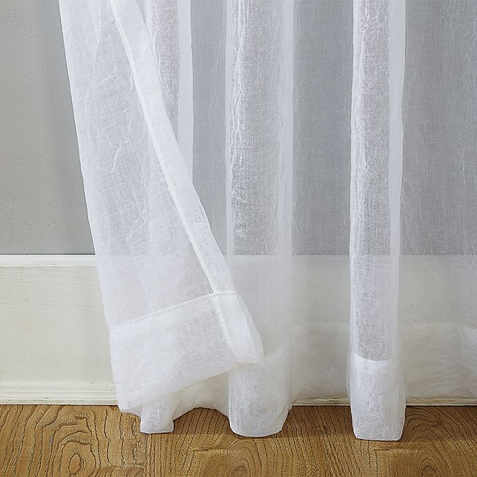 slide 4 of 4, No. 918 Lourdes Rod Pocket Semi-Sheer Window Curtain Panel - White, 63 in