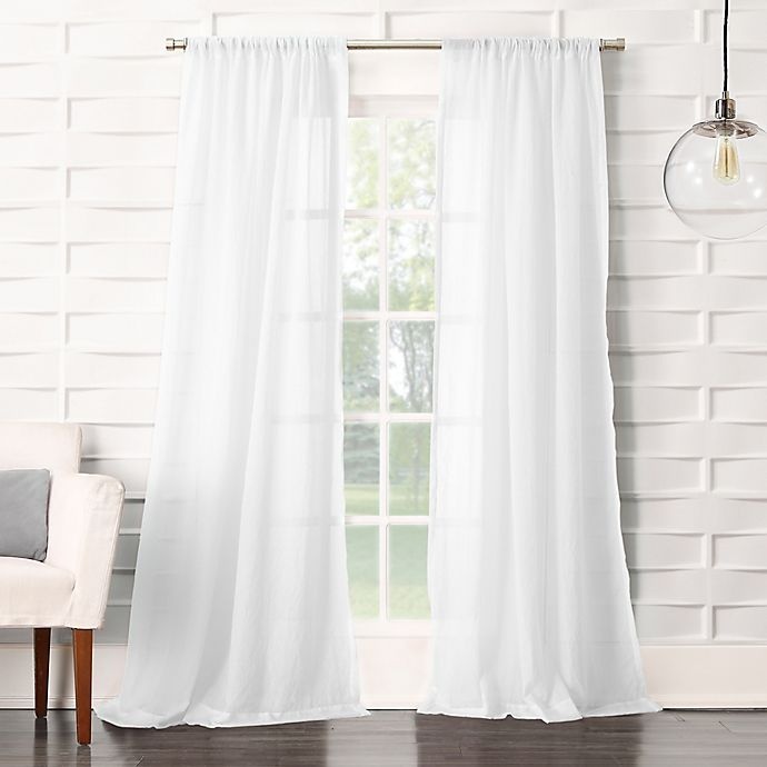 slide 1 of 4, No. 918 Lourdes Rod Pocket Semi-Sheer Window Curtain Panel - White, 63 in