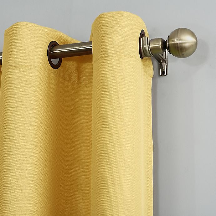 slide 2 of 4, No. 918 No.918 Montego Textured Grommet Semi Sheer Window Curtain Panel - Yellow, 63 in