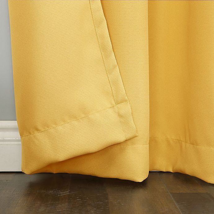 slide 3 of 4, No. 918 No.918 Montego Textured Grommet Semi Sheer Window Curtain Panel - Yellow, 63 in