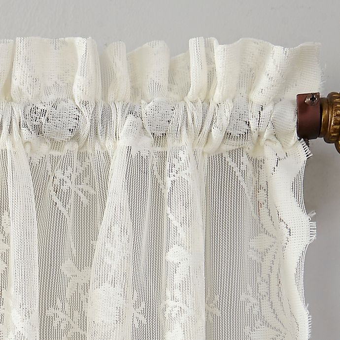 slide 2 of 4, No. 918 No.918 Alison Lace Scalloped Sheer Valance Pair - Ivory, 14 in