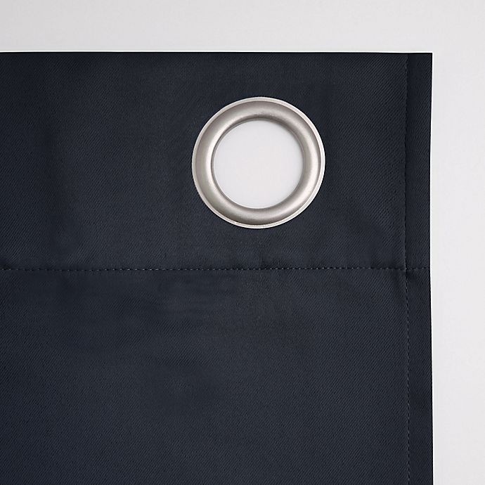 slide 6 of 8, Sun Zero Mariah Grommet Curtain - Navy Blue, 108 in