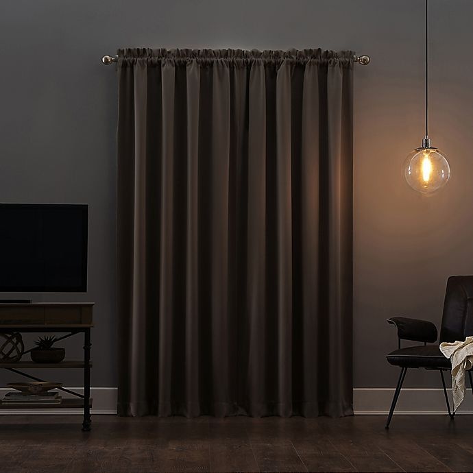 slide 2 of 9, Sun Zero Oslo Rod Pocket 100% Blackout Window Curtain Panel - Taupe, 63 in