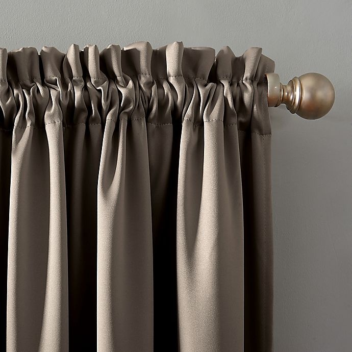 slide 3 of 9, Sun Zero Oslo Rod Pocket 100% Blackout Window Curtain Panel - Taupe, 63 in