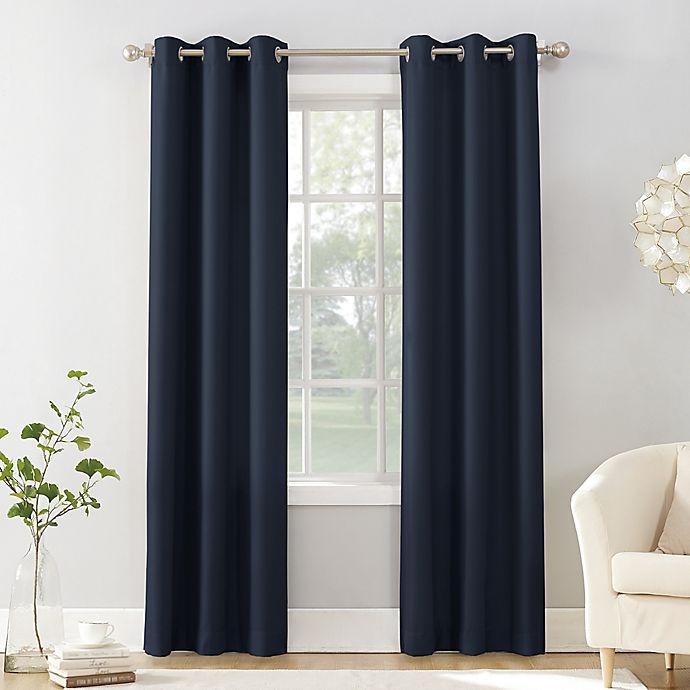 slide 1 of 1, No. 918 No.918 Sora Grommet Light Filtering Window Curtain Panel - Navy, 95 in