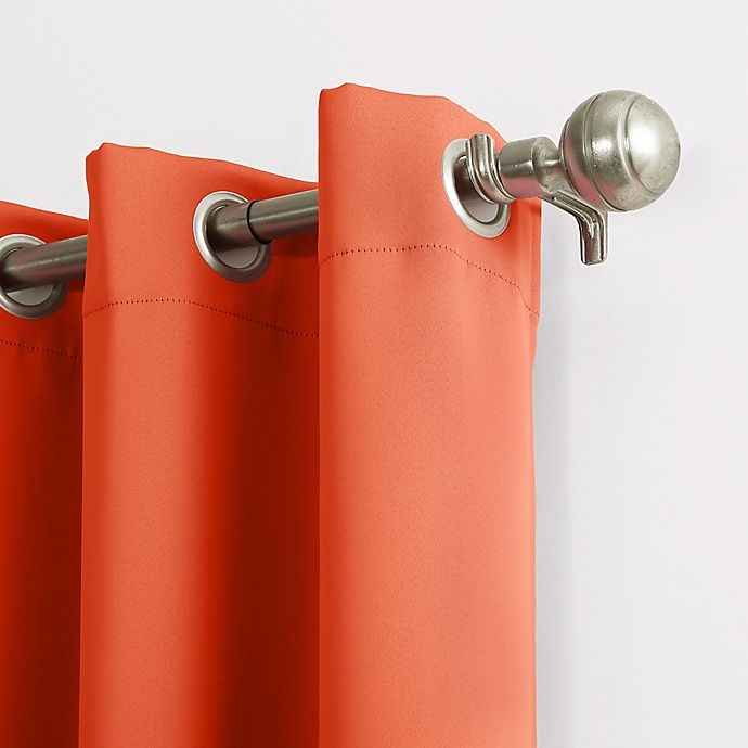 slide 3 of 6, Sun Zero Riley Kids Bedroom Grommet Room Darkening Window Curtain Panel - Orange, 84 in