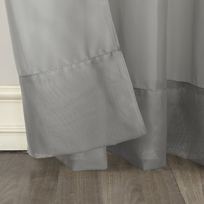 slide 3 of 3, No. 918 No.918 Emily Voile Grommet Sliding Patio Door Curtain Panel - Charcoal, 84 in