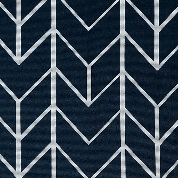 slide 6 of 8, Sun Zero Kenwood Chevron Room Darkening Window Curtain Panel - Navy, 63 in