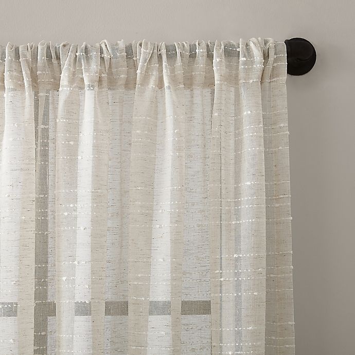 slide 3 of 8, Clean Window Textured Slub Anti-Dust Curtain Panel - Linen, 84 in