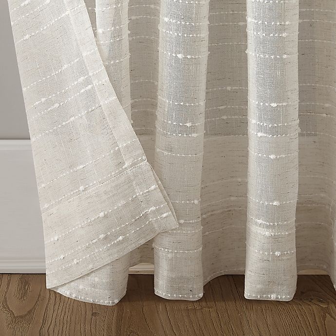 slide 8 of 8, Clean Window Textured Slub Anti-Dust Curtain Panel - Linen, 84 in