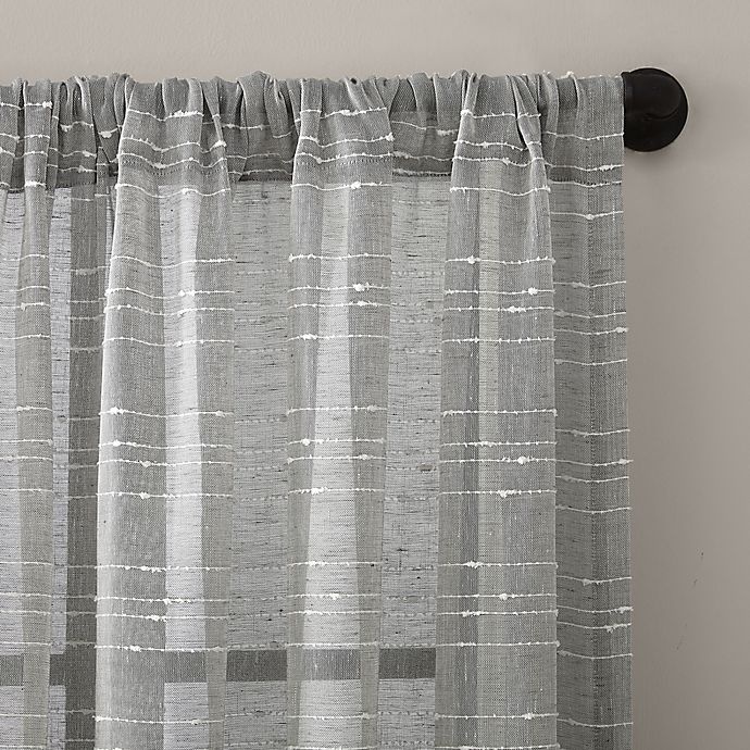 slide 3 of 8, Clean Window Textured Slub Anti-Dust Curtain Panel - Gray, 95 in