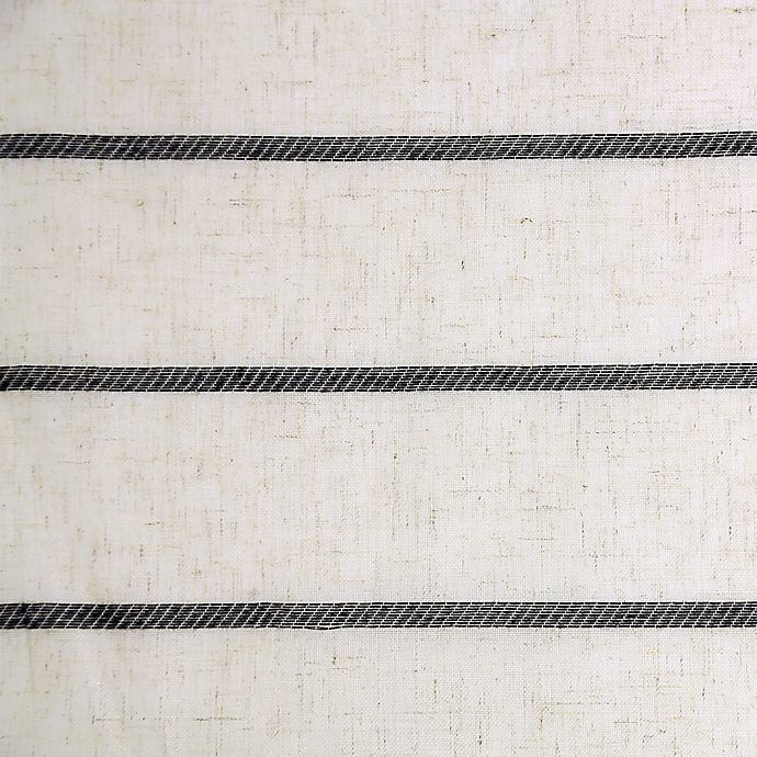 slide 8 of 8, Clean Window Twill Stripe Anti-Dust Semi-Sheer Rod Pocket Curtain PanelÂ - Black/Linen, 84 in
