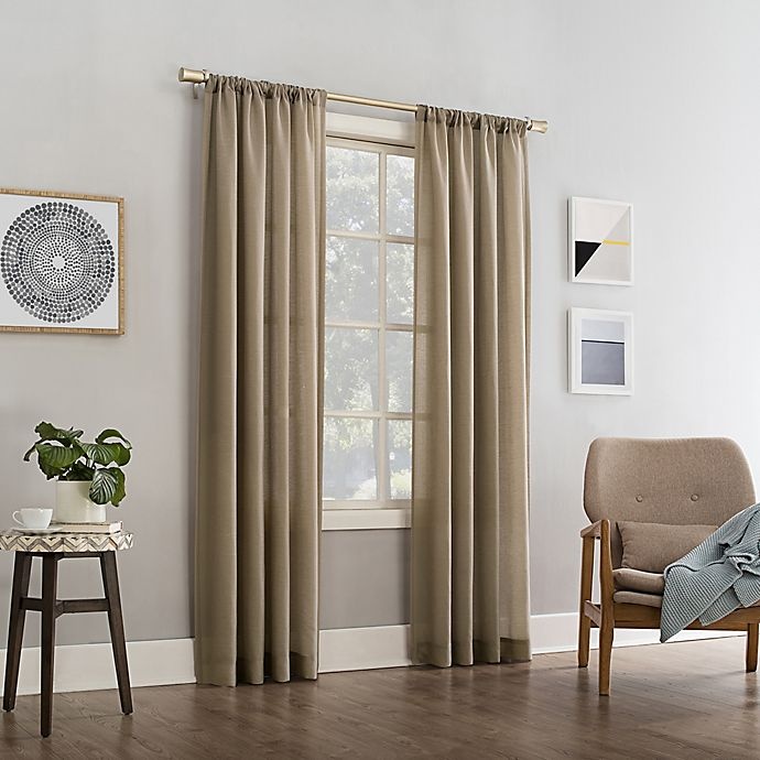 slide 6 of 6, No. 918 No.918 Amalfi Linen Blend Textured Rod Pocket Curtain Panel - Taupe, 63 in