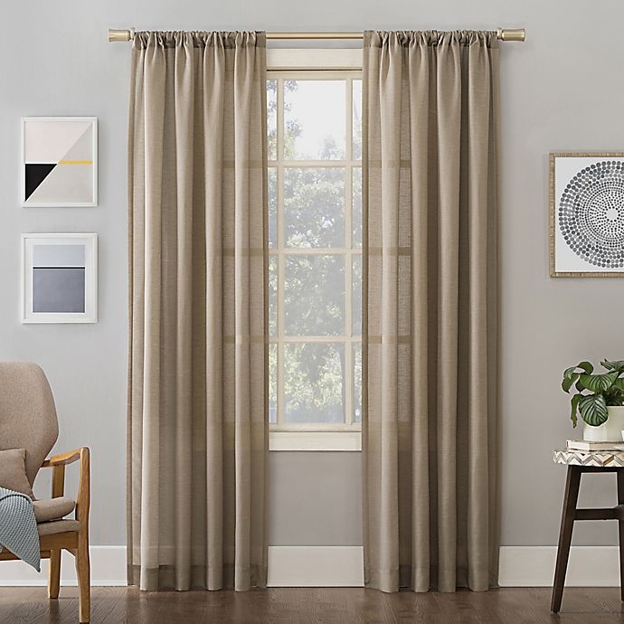 slide 1 of 6, No. 918 No.918 Amalfi Linen Blend Textured Rod Pocket Curtain Panel - Taupe, 63 in