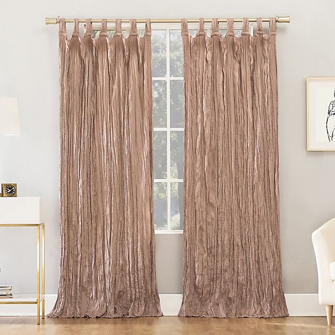 slide 1 of 5, No. 918 No.918 Odelia Distressed Velvet Semi-Sheer Tab Top Window Curtain Panel - Blush, 95 in