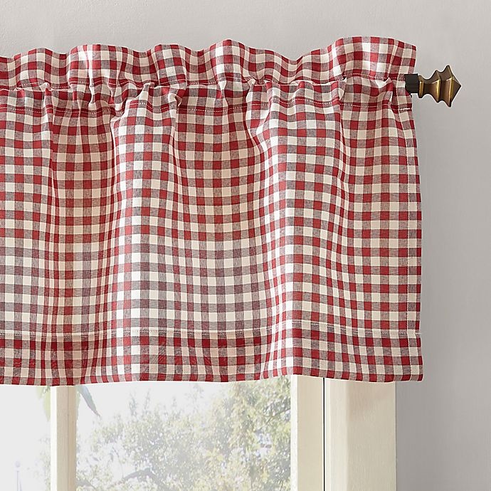 slide 2 of 9, No. 918 No.918 Parkham Farmhouse Plaid 3-Piece Kitchen Curtain Valance and Tier Set - Red, 24 in