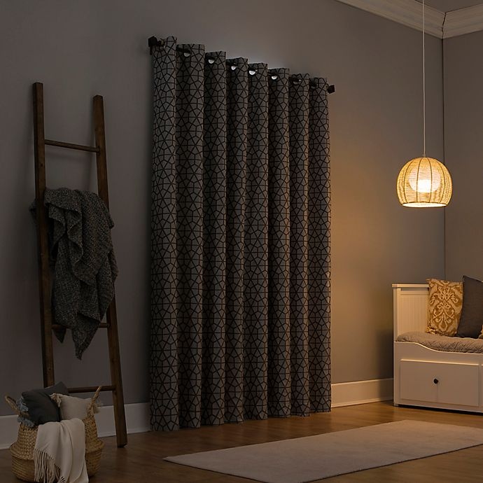 slide 2 of 8, Sun Zero Burke Twill Mosaic Thermal Blackout Curtain - Charcoal/Gray (Single), 95 in